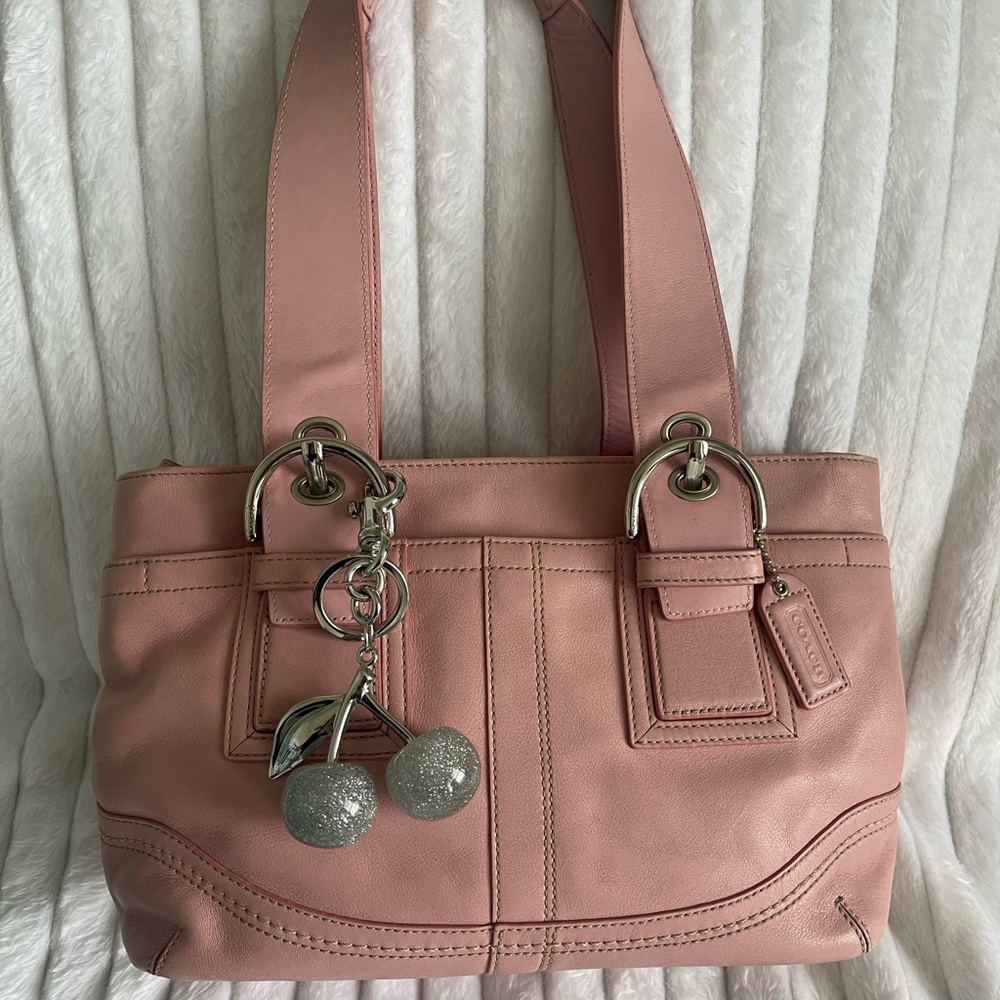 Coach baby pink mini tote bag